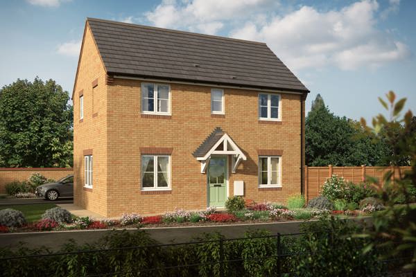 A large, two-storey home with lots of windows and a light green door way surrounded by blooming flower-beds